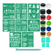 Winter Wonderland Chalk Craft Kit - 20 Pcs Set | Reusable Silk Screen Stencils |