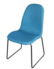 Brand New Zetland Fabric steel Black frame dining chair Blue