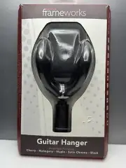 Gator Frameworks Wall Mounted Guitar Hanger w Black Mounting Plate;Fits Both