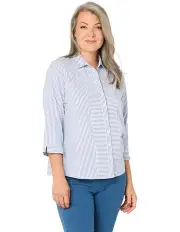 [Fella Hamilton] Sailor Stripe 3/4 Sleeve Shirt in Blue