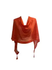 Irish Linen Poncho - Coral