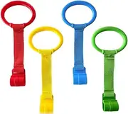 Baby Nursery Bed Rings - 4X Baby Pull Up Rings | Playpen Ring | Bed Stand Up Rings | walkerr Hanging Rings | Educational Walking Exercises Assistant Tool for Crib