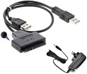 SATA to USB 2.0 Adapter Cable with Power Supply for 2.5" & 3.5'' 2.5 inch and 3.5 inch HDD Hard Drive & SSD Laptop Desktop