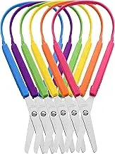 Special Supplies Loop Scissors for Teens and Adults 8 Inches (6-Pack) Colorful Looped, Adaptive Design, Right and Lefty Support, Small, Easy-Open Squeeze Handles, Supports Elderly and Special Needs