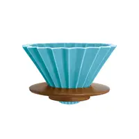 在飛比找PChome24h購物優惠-日本ORIGAMI 摺紙咖啡陶瓷濾杯組 M 第二代（木質杯座