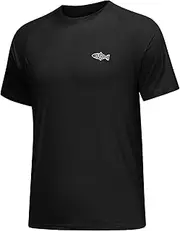 [Riverruns] UPF 50+ UV Sun Protection Fishing Shirt Breathable Quick Dry Swim Shirt Rash Guard Water Beach T-Shirt for Men