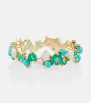 [Sydney Evan] Sydney Evan 14kt gold ring with diamonds and emeralds K multicoloured