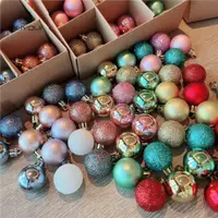 在飛比找ETMall東森購物網優惠-圣誕節新款圣誕球49球54球3cm節日氛圍創意裝飾球彩色球布
