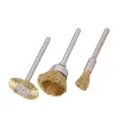 IIT Brass Wire Wheel And Brush Set Cleans Polishes Copper Brass 1/8" Shank 80530