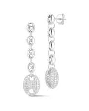 Sphera Milano Silver CZ Pave Mariner Drop Earrings