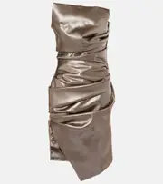 [Mugler] Mugler Ruched metallic bustier dress AU 14 metallic