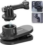 ULANZI Backpack Mount for Action Camera, Go Quick II Magnetic Suction Clip Clamp Mount Quick Release Shoulder Strap Holder Universal Accessories for Max Hero 13 12 11 10 9 8 7 6 5 Black DJI Action