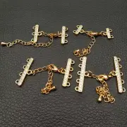 5pc 2 3 4 5 strands Hook Clasp gold filled Cubic Zirconia pave clasp