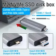 External Hard Disk Enclosure Box NVMe M.2 SSD PCI-e To USB 3.1 USB-C SSD Adapter