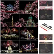 Scratch Art Rainbow Painting Paper Set-Engraving Arts and Crafts for Adults&K...
