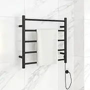 ADVWIN Electric Heated Towel Rail, Bathroom Towel Warmer Rack, Wall Mounted Electric Tower Rail Dryer Ladder Rack Black