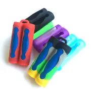 Honana 18650 Dual Battery Silicone Cases Protective Covers Colorful Soft Rubber Skin Storage Box 24 BLACK