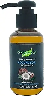 100% Pure Organic Fractionated Coconut Oil 100ml, 200ml to 20L - Coconut Scented (With Pump Included, 100ml)
