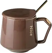 Water Cup Large Coffee Mug Ceramic Coffee Cups for Office and Camping Big Coffee Mug for Latte Coffee Tea Soup as Friend Gifts Coffee Mug (Color : Brown, Size : A)