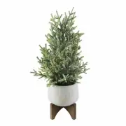 Flora Bunda 20 inch H Frosted Christmas Tree in 6" Staghead Ceramic Wood Stand