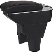 Compatible with Kia for Picanto 3X-Line Car Armrest Interior Details Car Accessories Storage Box USB Armrest Box Retrofit Parts Car Armrest Box(B2 Black line)