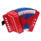 Accordion 10 Keys Button Accordion Mini Musical Instrument Gifts, Red