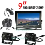 9" IPS DVR Car Rear View Monitor +2x AHD 1080P 170° Reverse Camera For Bus Truck