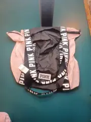 VICTORA's SECRET PINK ZIP LIGHTWEIGHT TOTE BAG & Small Makeup Purse READ !!!!