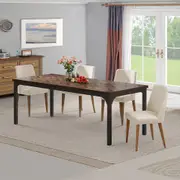 OAKORY Office Desk, 180 x 90cm, Spacious Comfortable, Strong & Durable, Vintage Brown Wood Top, Matte Black Frame, Home Office, Living Room, Kitchen