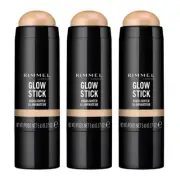 Rimmel Glow Stick Highlighter Illuminator - 002 Bold x3
