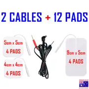 VISAGE TENS EMS compatible ELECTRODE PADS CABLES + 12 PADS VARIETY PACK