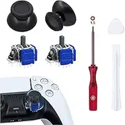 Mcbazel TMR Joysticks Replacement for PS5 Controller-Advanced Sensor Joystick Repair Kit with 3D Thumb Caps,Tools & Screws for Dualsense Controller