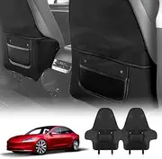 X-CAR Car Seat Back Protectors Kick Mats Cover Black Set of 2 for Tesla Model 3 Highland 2023-2025