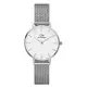 【Daniel Wellington】Petite Durham 28mm星鑽銀米蘭金屬錶-DW00100220