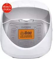 6-Cup Rice Cooker CR-0632F: 8 menu options, slow cook, non-stick, grey.