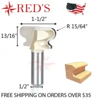Tideway Carbide Pro LC15032408 1-1/2" Double Curve Finger 1/2" shank router bit