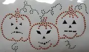#6601 Halloween Pumpkin Rhinestone Iron On,Hot Fix Transfer Motif Patch