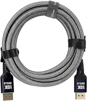 16K at 60Hz DisplayPort 2.0 Cable with DVI HD Adapter - 3m/3.3yd - Ideal for Computers, TVs, Projectors, and Monitors