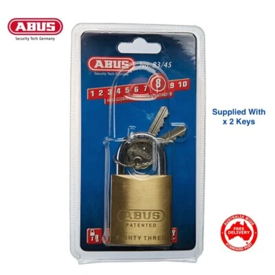 Keyed Alike ABUS Padlock 8345 Padlocks-Free Postage