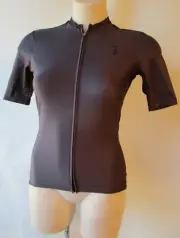 Titan new womens cycling top jersey size S NWT charcoal grey short sleeve zip