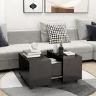 NNEVL Coffee Table High Gloss Grey 60x60x38 cm Chipboard