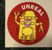 VTG 80s TREND Scratch & Sniff LICORICE Scent Stinky Sticker, UNREAL Robot, Rare