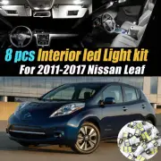 8Pc Super White Car Interior LED Light Bulb Kit Pack for 2011-2017 Nissan Leaf (for: Nissan)