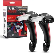 Car Door Assist Handle for Elderly and Handicapped, Vehicle Support Handle with Seatbelt Cutter, Window Breaker, and LED Light, Door Latch Grab Bar Auto Cane 4-in-1 Portable 2pack