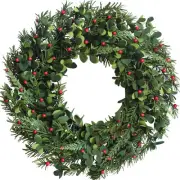 24" Winter Leaves Wreath Christmas Wreath Taxus Chinensis Wreath Christmas De...