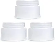 [MYOC] Translucent Pet Jars Empty Large Refillable Plastic Jars Round Cosmetic Containers For Beauty Products, Face Cream, Lip Balm, Scrubs, Face Makeup, Lotion (50 gm (Pack of 3))