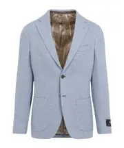 Etro Logo Patch Single-Breasted Blazer IT50 light blue
