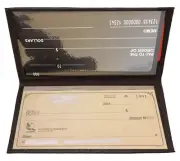 Brown Genuine Leather Plain Checkbook Cover Long Wallet For Men Lady