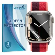 [3 Pack] Apple Watch Series 8 (41 mm) Ultra Clear TPU Film Screen Protectors by MEZON – High Protection, Shock Absorption (Apple Watch 8 41mm, Clear)