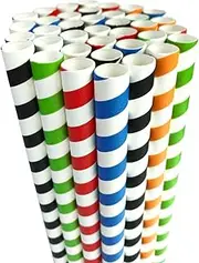 Boba Straws Bubble Tea Straw Disposable Paper Straws Extra Super Wide 0.5" 12mm Large for Smoothie Jumbo Drinks Milkshake Tapioca Pearls Party Supplies Decorations Biodegradable Colorful 50 pcs